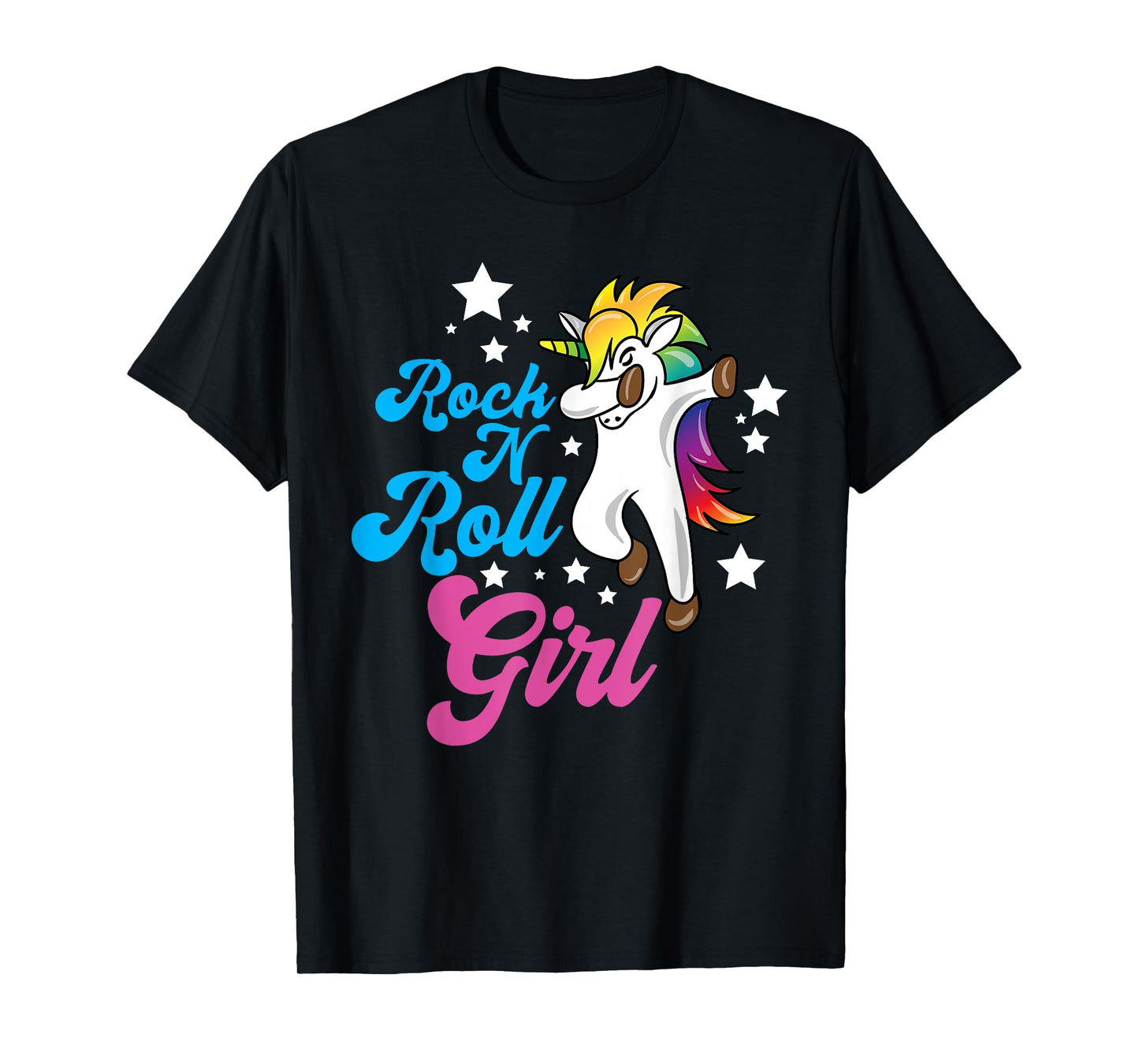 Funny Unicorn Rock n Roll Girl Shirt Rockin Musician Gift T-Shirt