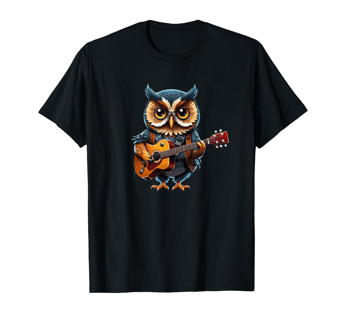 Owl playing Acoustic Guitar, Owl Guitarist T-Shirt