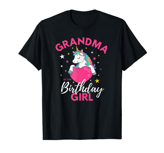 Grandma Of The Birthday Girl Unicorn T-Shirt