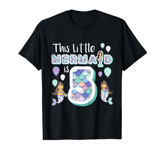 5 Year Old Mermaid Birthday Party Theme Girl 5th Girls Gift T-Shirt