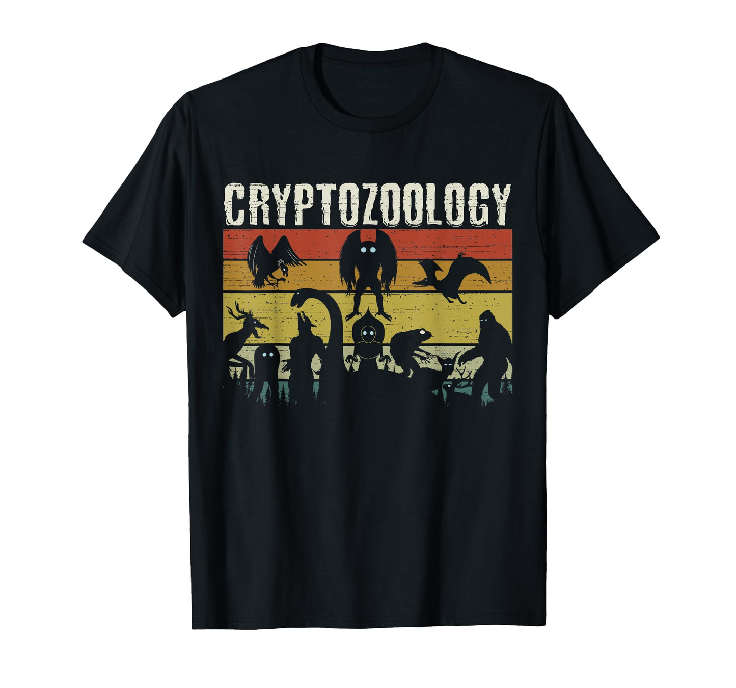 Cute Cryptid Monsters Bigfoot Mothman Dogman Cryptozoology T-Shirt