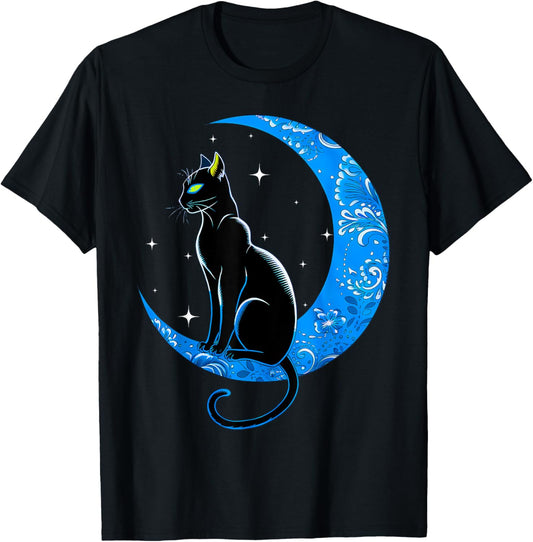 Black Cat Crescent Moon Sailor Mom T-Shirt