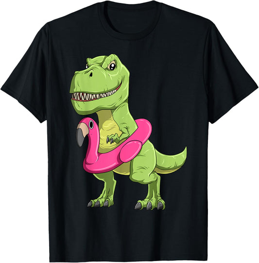 Dinosaur Flamingo Float Pool Party Beach Party Men Women Girls Kids T-Shirt