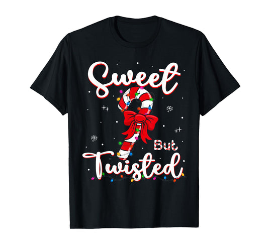 Sweet But Twisted Funny Christmas Candy Cane Xmas Holiday T-Shirt