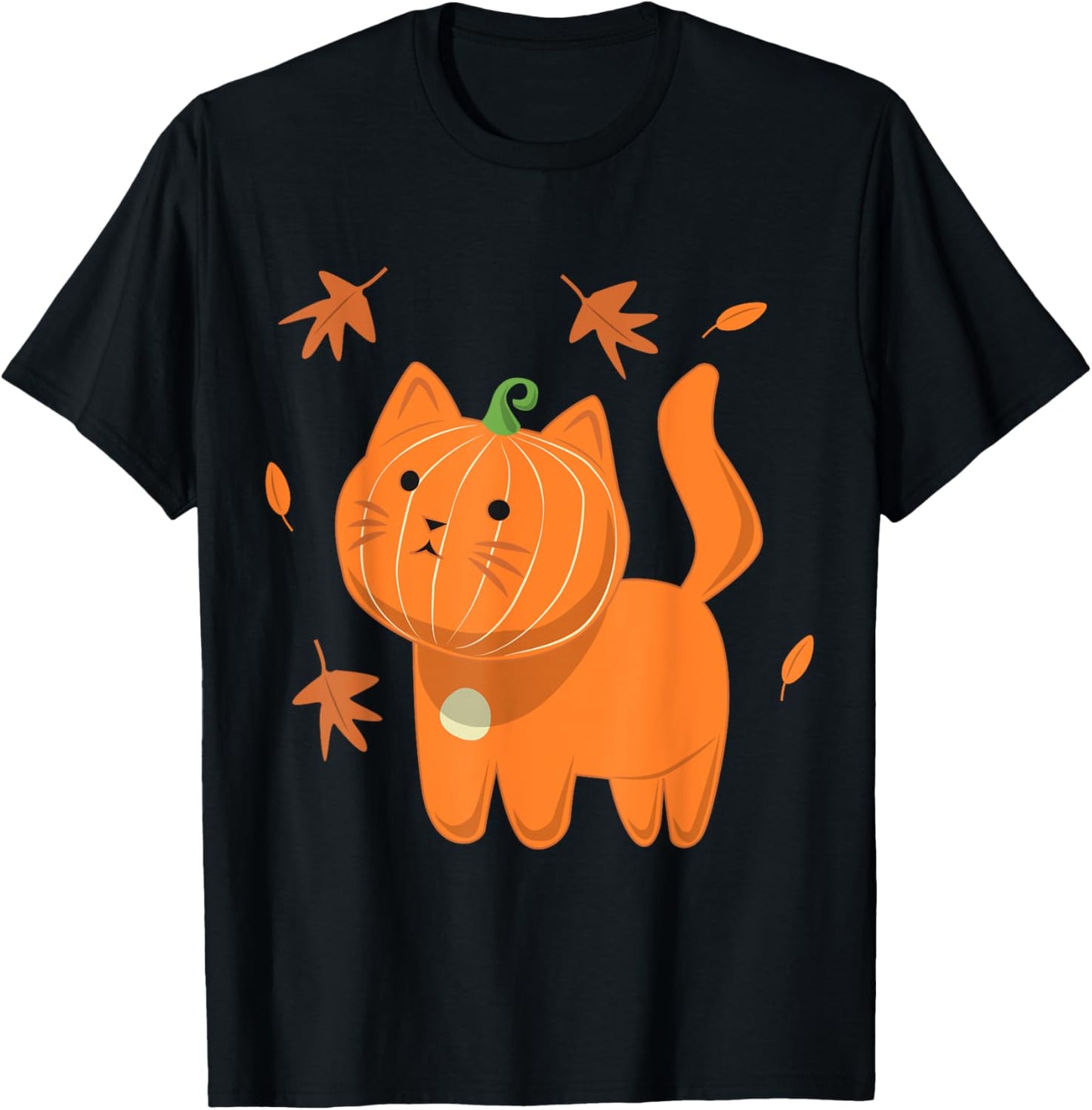 Funny Halloween Cat Shirt Cat Pumpkin Jack-O-Lantern Gift T-Shirt