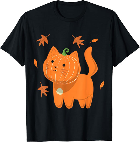 Funny Halloween Cat Shirt Cat Pumpkin Jack-O-Lantern Gift T-Shirt
