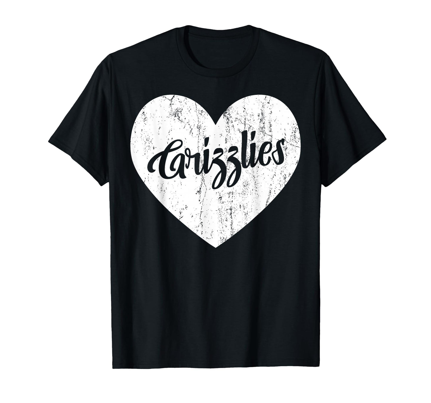 Grizzlies School Sports Fan Team Spirit Mascot Heart Gift T-Shirt