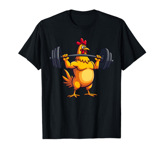 Funny Chicken Workout Gym Fitness Weightlifting T-Shirt