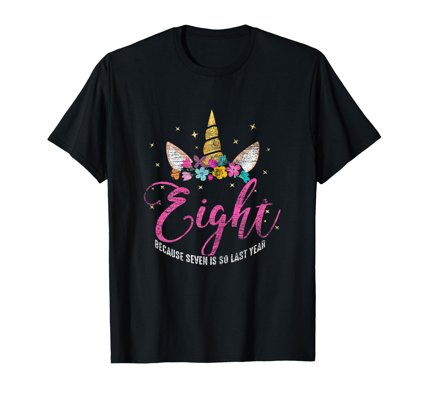 8 Years Old Birthday Girl Gifts Unicorn 8th Birthday T-Shirt