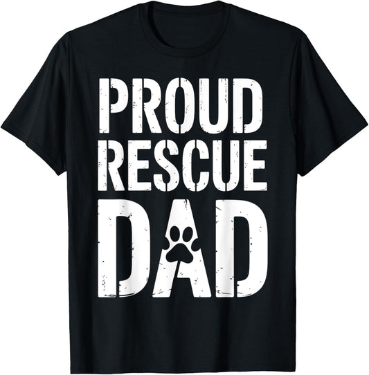 Proud Rescue Dad - Vintage Retro Mens Dog Lover T-Shirt