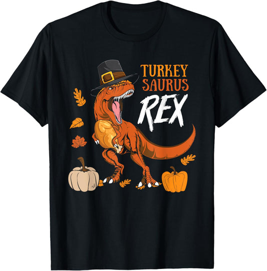 Turkeysaurus Rex Thanksgiving Trex Dinosaur KIds Boys Girls T-Shirt
