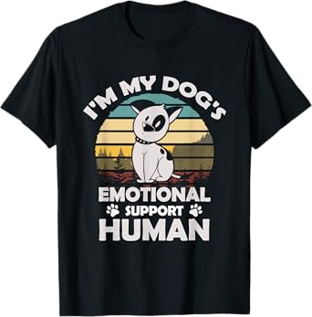 I'm My Dog's Emotional Support Human Retro Vintage Gift T-Shirt