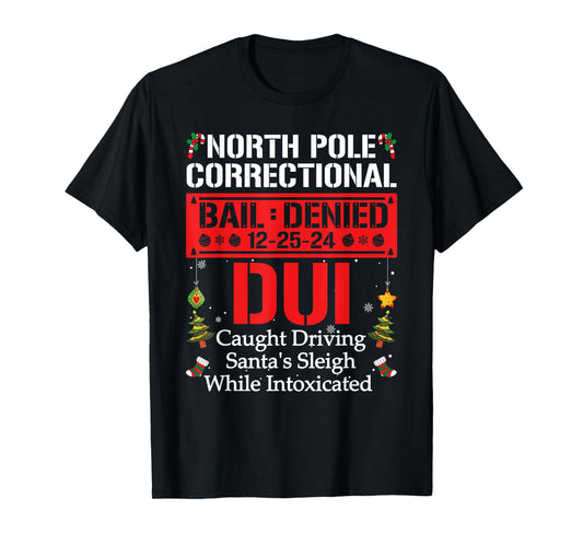North Pole Correctional DUI Caught Driving Santa's Sleigh T-Shirt