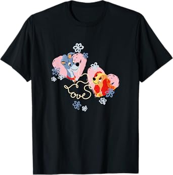 Disney Lady and the Tramp Valentine's Day Love Spaghetti T-Shirt