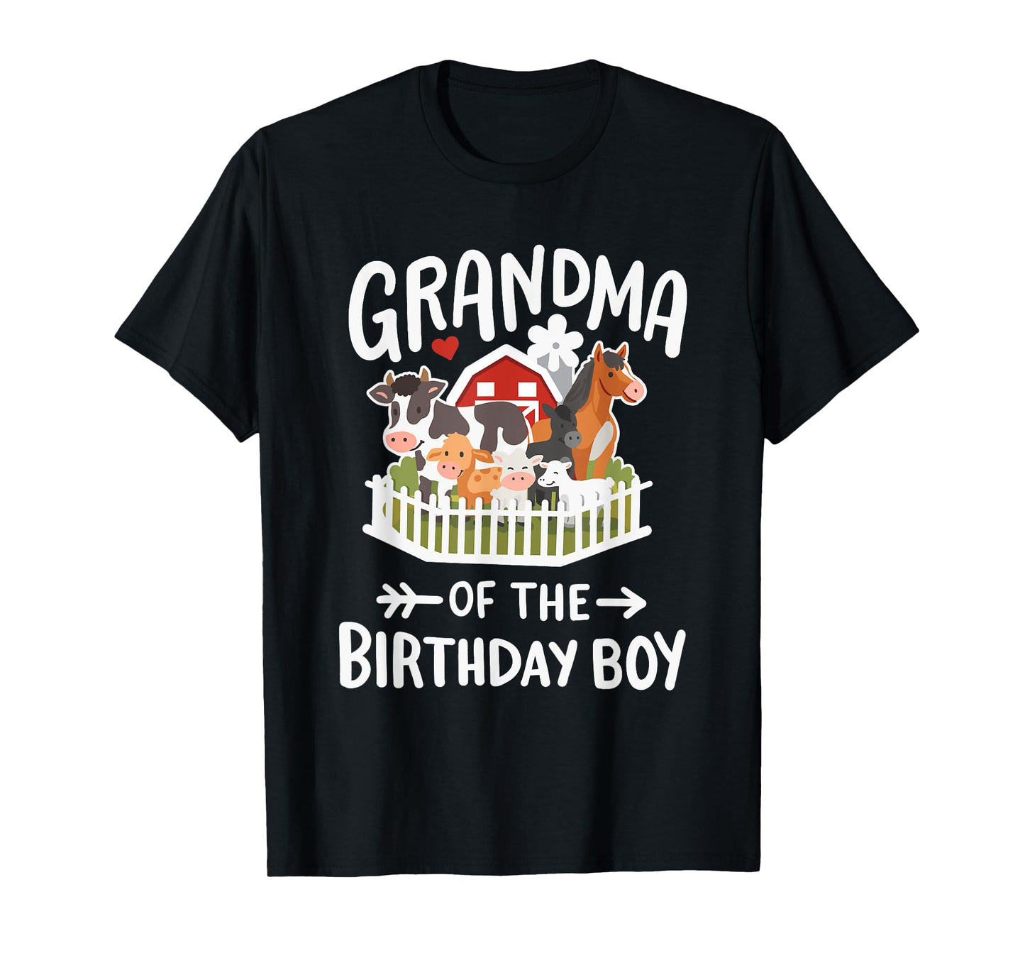 Grandma Of The Birthday Boy Farm Animal Bday Family Matching T-Shirt