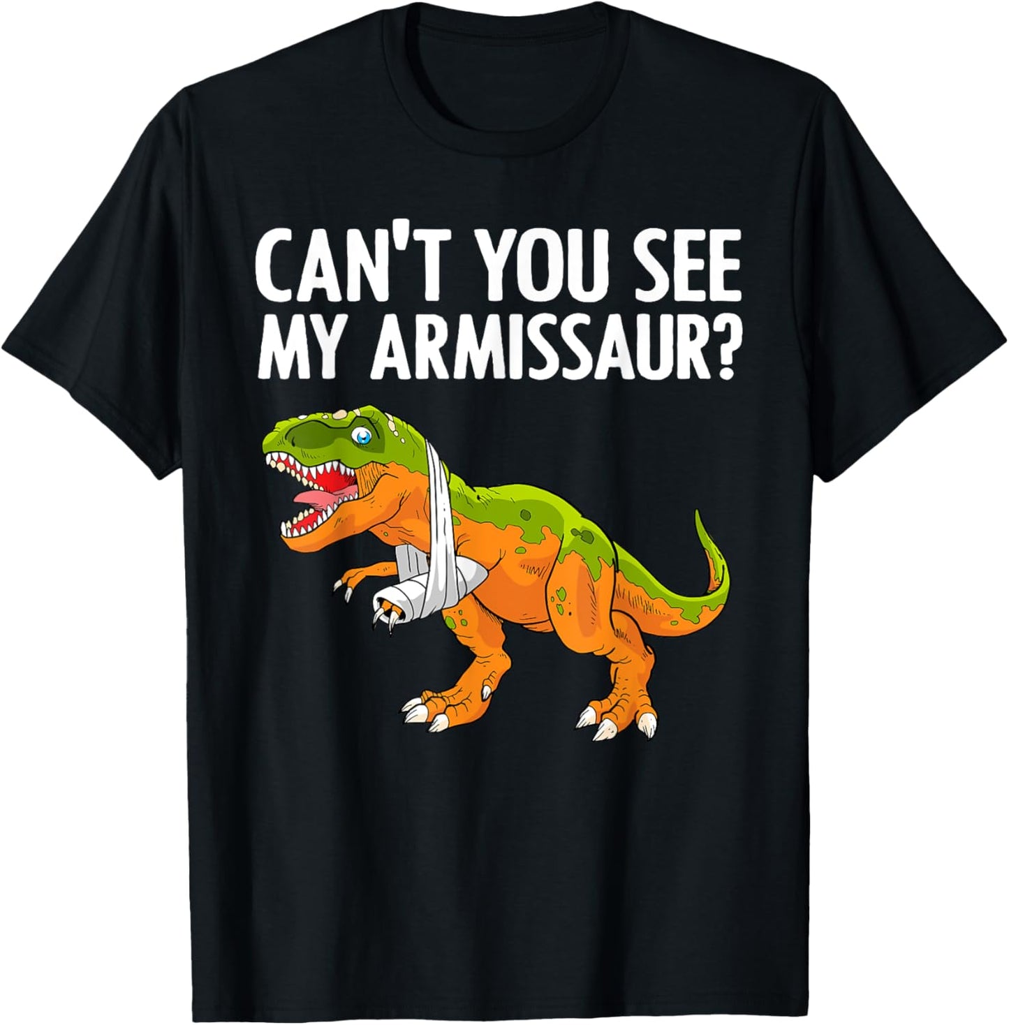 Funny Broken Arm For Men Boy Kids Hand Wrist Injury Dinosaur T-Shirt