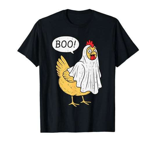 Chicken Boo Halloween Costume Farmer Boys Teens Girls Kids T-Shirt