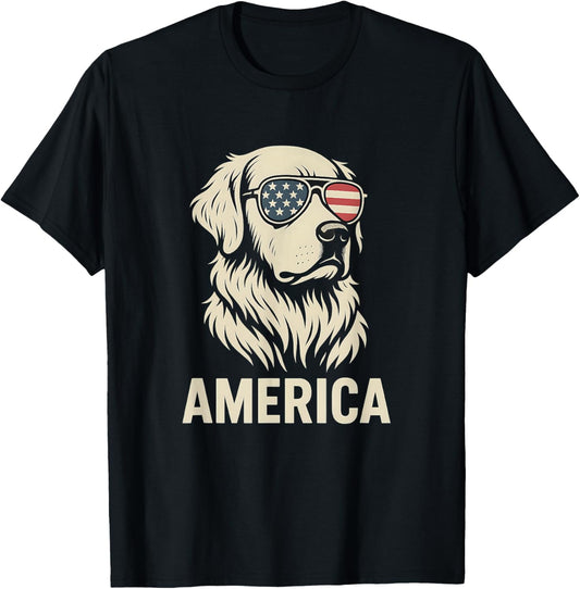 Patriotic Golden Retriever America 4th of July T-Shirt