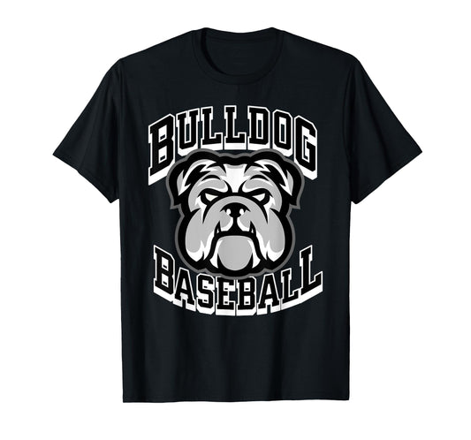 Bulldogs Black Baseball Game Day Print Stars Mom Dad Royal T-Shirt