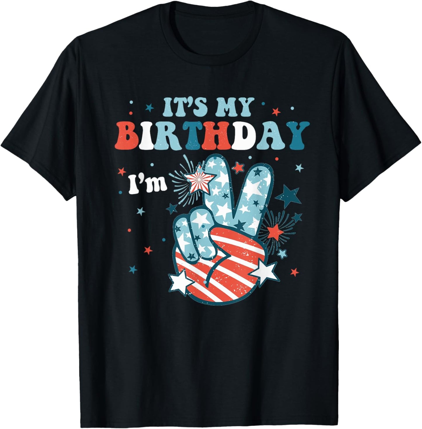 4th Of July 2nd Birthday Party Decorations I'm 2 Yrs Old Boy T-Shirt