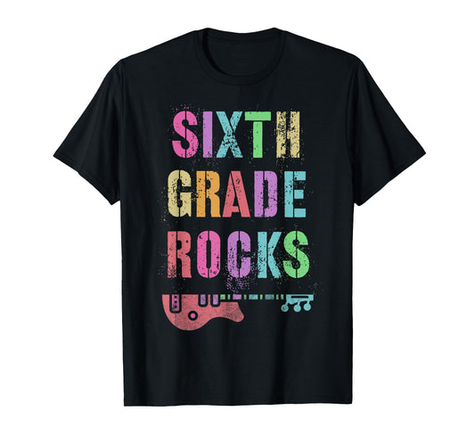 6th GRADE ROCKS Testing Teacher Rockstar Team Sixth Grader T-Shirt for Men Women Girls Kids
