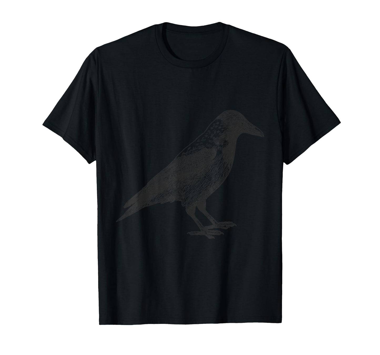 Beautiful Black Crow Raven Bird Illustration Vintage T-Shirt
