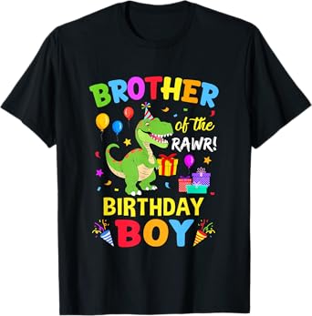 Brother Of The Birthday Boy T-Rex Funny Dinosaur Boy Party T-Shirt