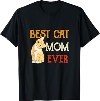 vintage cat best cat mom ever meow with my cat funny kitty T-Shirt for Men Women