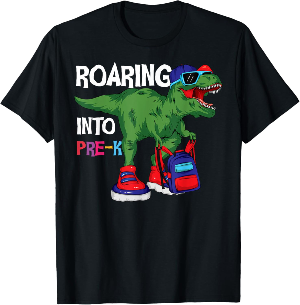 ROARING INTO PRESCHOOL TRex Dino Teachers Kids Student PreK T-Shirt