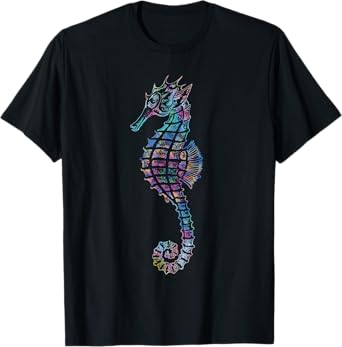 Psychedelic Seahorse Gift Colorful Ocean Trippy Sea Creature T-Shirt