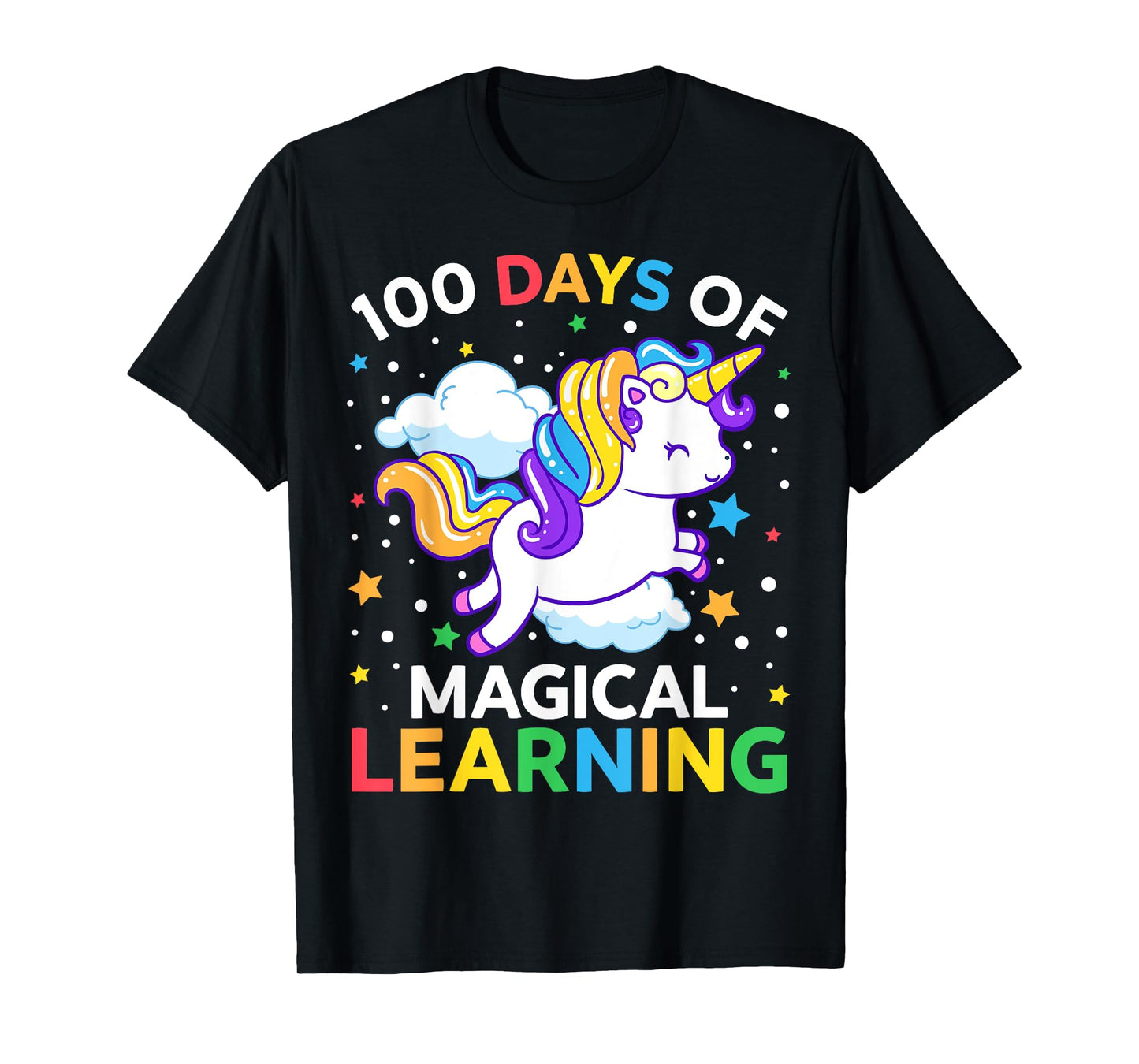 100th Day of School Unicorn Girls 100 Days of Kindergarten T-Shirt
