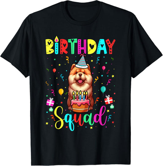 Birthday Squad Colorful Costume Chow Chow Funny Parties T-Shirt