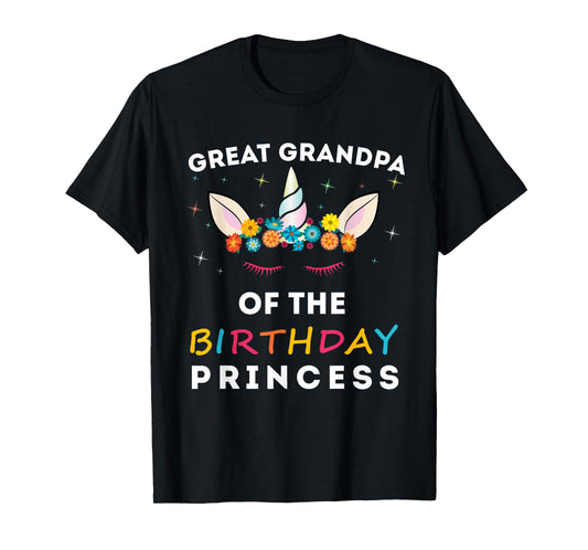 Unicorn great-grandpa of the Birthday Princess Girl Unicorn T-Shirt