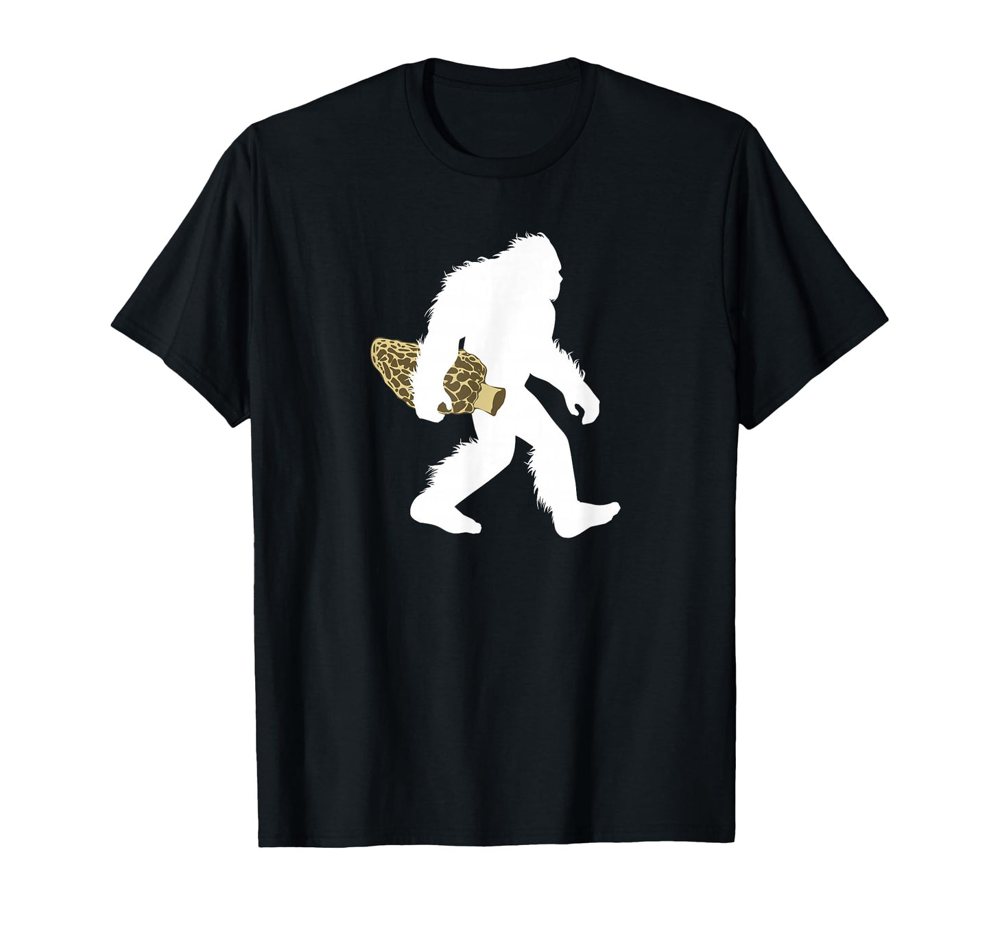 Bigfoot With Morel Mushroom Shirt, Sasquatch Fungi Tee Gift T-Shirt