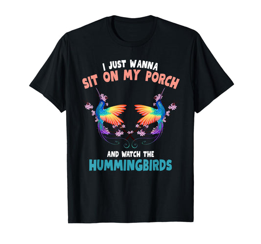 Funny Hummingbird Art For Men Women Kids Bird Lovers T-Shirt