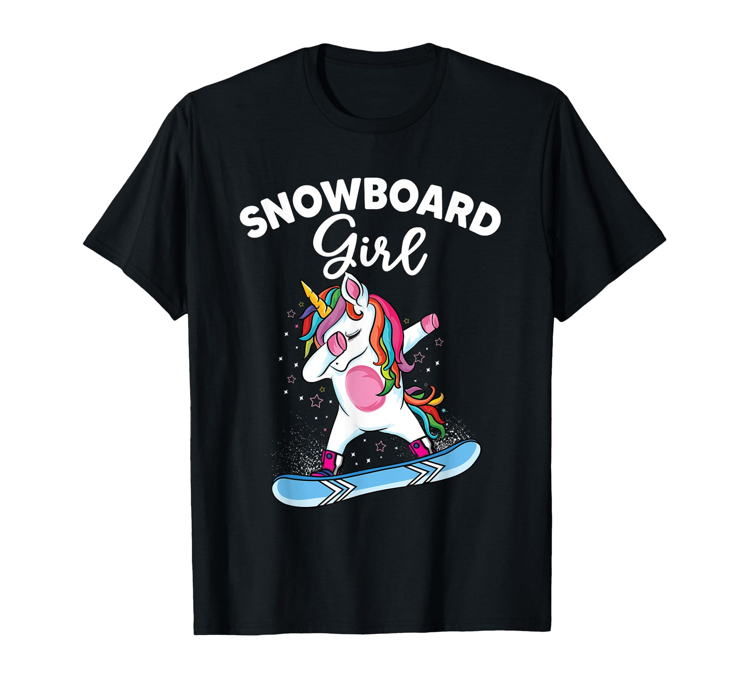 unicorn Snowboarding Skiing Dabbing unicorn Snowboard girl T-Shirt