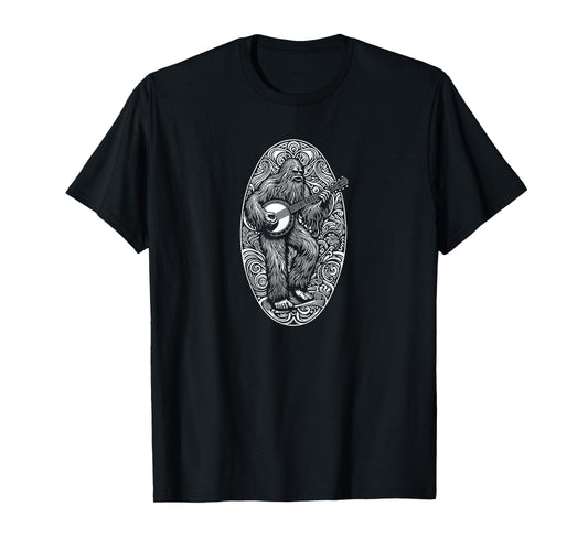 Artistic Banjo Sasquatch Bigfoot Bluegrass T-Shirt