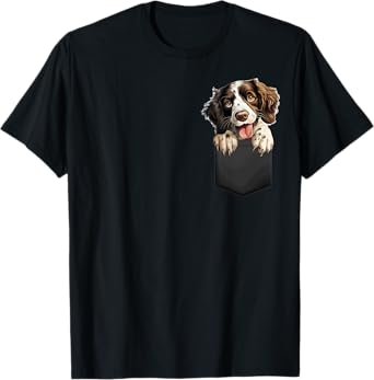 English Springer Spaniel Puppy Dog In Pocket Cute Pet Lover T-Shirt