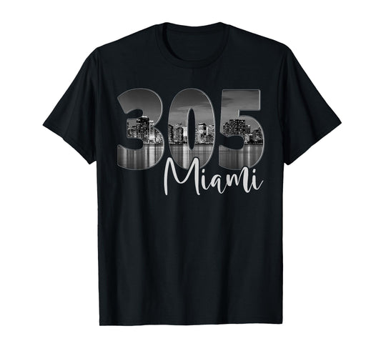 Area Code 305 Miami Love Florida Palm Tree Vibrant 305 Miami T-Shirt