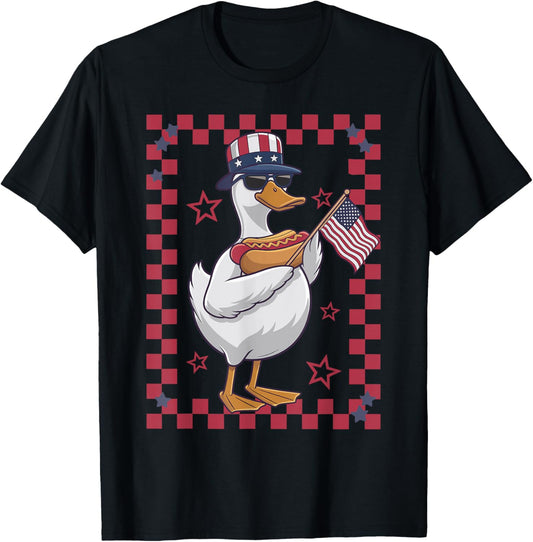4th of July Funny Hotdog Duck T-Shirt