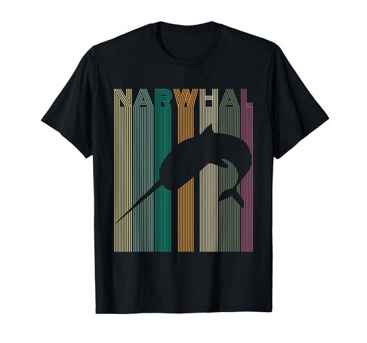 Kids Narwhal Retro Narwhal Shirt Women Men Boys T-Shirt