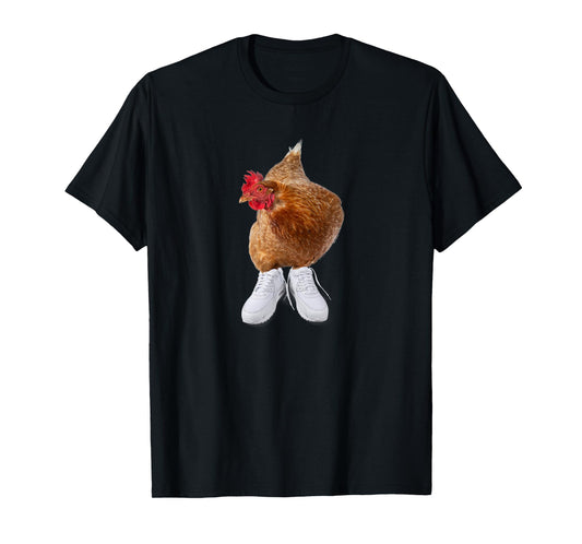 Chicken in Sneakers, Funny Meme Gag Design T-Shirt