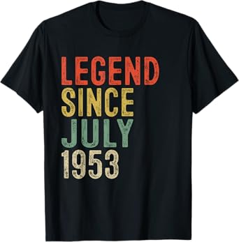 Legend Since July 1953 72nd Birthday Gifts 72 Year Old T-Shirt