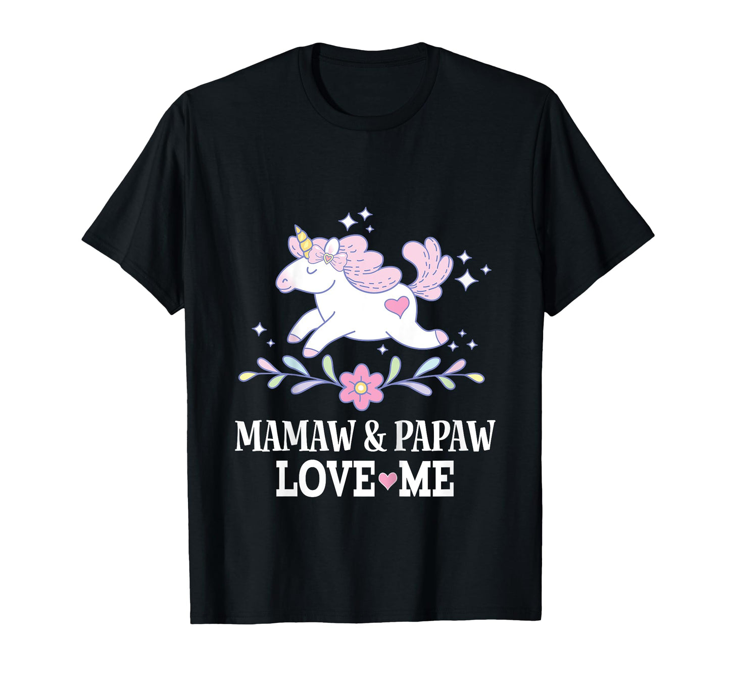 Mamaw and Papaw Love Me Granddaughter Unicorn T-Shirt