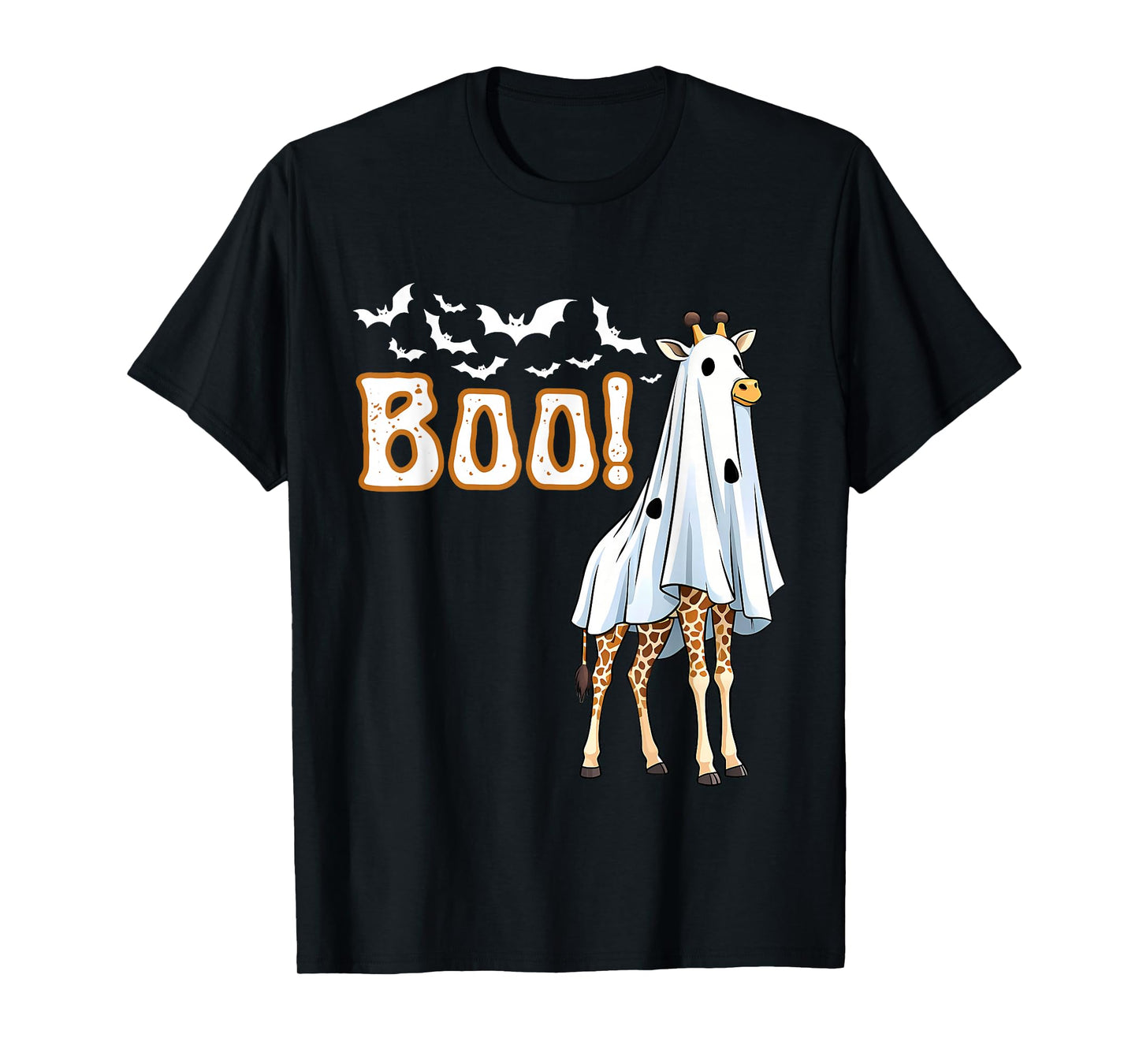 Funny Giraffe Ghost Boo Shirt Cute Animal Halloween Costume T-Shirt
