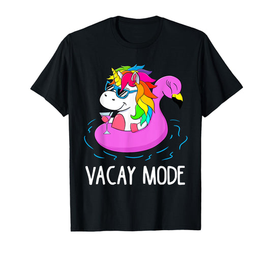 Vacay Mode Cute Unicorn Funny Family Vacation Gift Kids Girl T-Shirt