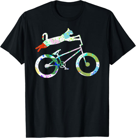 Cat On BMX Bike Kitten Lover Bike Cycling Bicycle Gift T-Shirt
