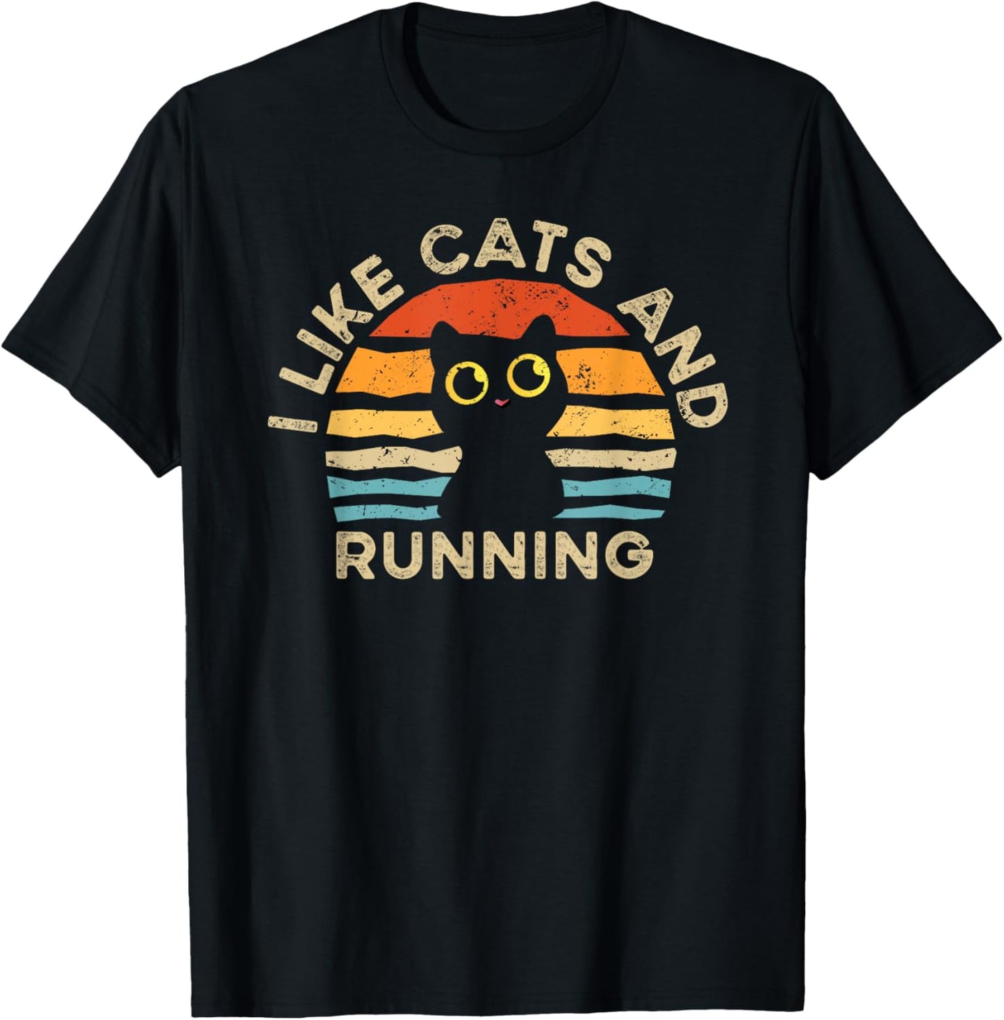 I Like Cats And Running T-Shirt