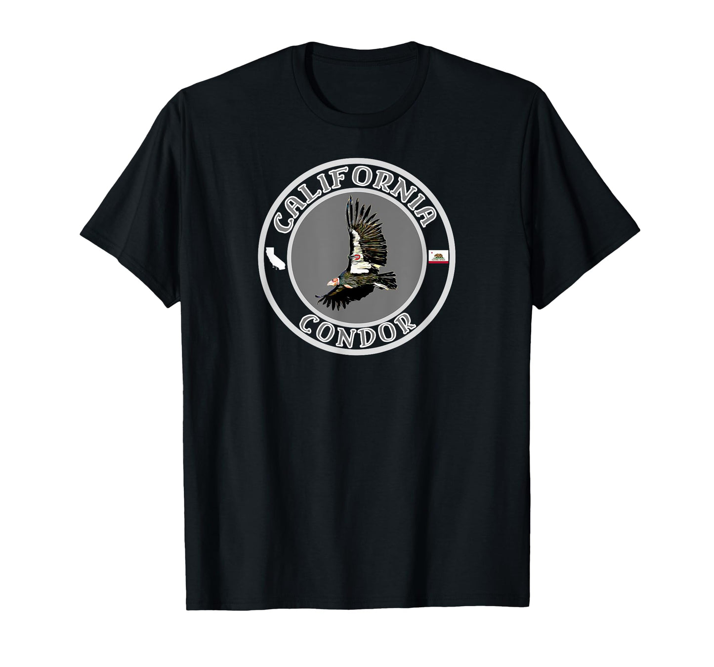 Mojave Trading Post California Condor T-Shirt, Unisex-Adults, Unisex-Kids, Black, Small, Short Sleeve, Classic Fit, Cotton, Polyester
