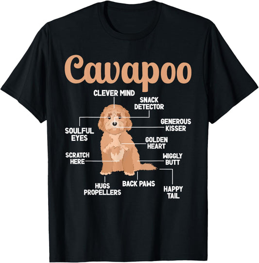 Cavapoo Anatomy Cavapoo Lover Cavapoo Owner T-Shirt